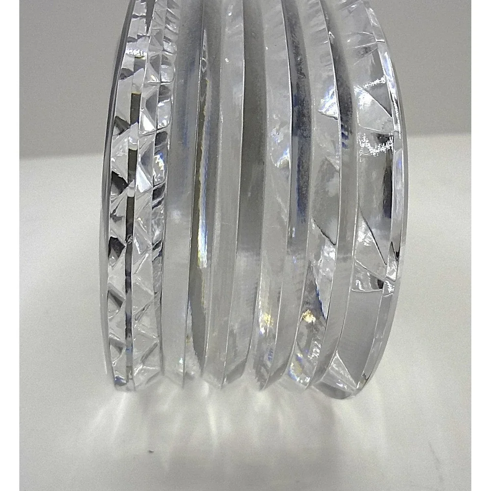 Waterford Crystal Oval Table Clock Desk Clear Faceted Quartz‎